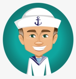 Sailor, Man, Boat, Smiling, Cadet, Anchor, Sailor Hat - Sailor Man Clipart Png, Transparent Png, Free Download