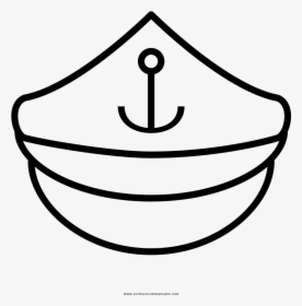 Sailor Hat Coloring Page - Line Art, HD Png Download, Free Download