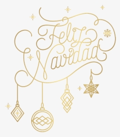 #feliznavidad #christmas #glitter #gold #snowflakes - Feliz Navidad Logo Png, Transparent Png, Free Download