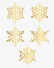 Snowflakes Gold Clip Art Deco Image - Motif, HD Png Download, Free Download