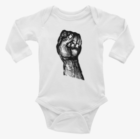 Closed Power Fist Baby Onesie Long Sleeve - Black Lives Matter Drawing, HD Png Download, Free Download