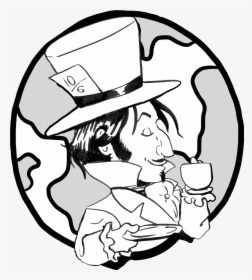 Hats Drawing Mad Hatter - Earth In Black And White, HD Png Download, Free Download