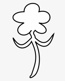 Line Animation -flower Clip Arts - Stem With Leaves Plant Black And White Clipart, HD Png Download, Free Download