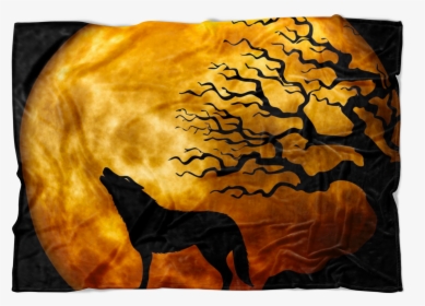 Yellow Moon Wolf Blanket"  Data-zoom="//cdn - Lonely Wolf, HD Png Download, Free Download