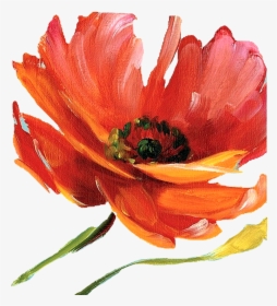 Red And Orange Flower Watercolor Png, Transparent Png, Free Download