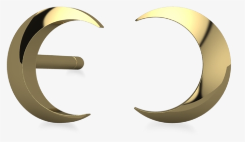 Waxing Moon Yellow Gold Earring - Body Jewelry, HD Png Download, Free Download