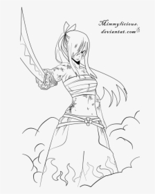 Erza Scarlet By Mimilyn - Erza Scarlet Coloring Pages, HD Png Download, Free Download