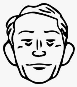 White Face Png -man Head Face Black And White Portrait - Old Man Face Cartoon Drawing, Transparent Png, Free Download