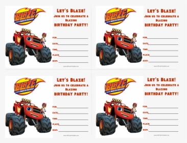 Transparent Blaze And The Monster Machines Png - Blaze And The Monster Machine Blank Invitations, Png Download, Free Download