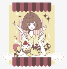 Dessert Girl - Cartoon, HD Png Download, Free Download