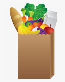 Paper Of Food Illustration - Cartoon Grocery Bag Png, Transparent Png, Free Download