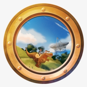 Dino By The Dish Porthole By Louie Zong Via Artcorgi - Watercolor Painting, HD Png Download, Free Download