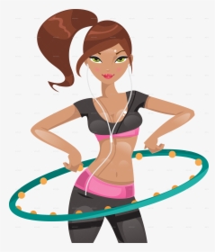 Exercising Clipart Hula Hoop - Exercise Hula Hoop Clipart, HD Png Download, Free Download