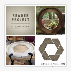 Build Basic Diy Round Mirror Frame By Katie K - Build A Round Mirror Frame, HD Png Download, Free Download