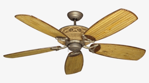 Picture Of Tiki Antique Bronze With - Bamboo Ceiling Fan, HD Png Download, Free Download