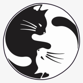Adesivo Gato Yin Yang - Yin Yang Love Cat, HD Png Download, Free Download