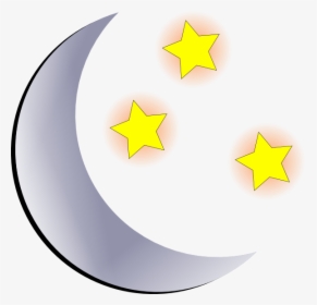 Moon And Stars Cartoon - Moon With Stars Clipart, HD Png Download, Free Download