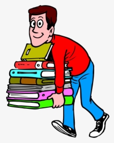Image Result For Cartoon Of Male Librarian Carrying - Male Librarian Clip Art, HD Png Download, Free Download