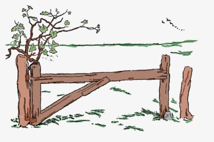 Fence Country Field Tree Image - Lumber, HD Png Download, Free Download