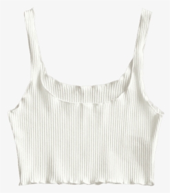 Ribbed Fitted Crop Tank Top White - Active Tank, HD Png Download, Free Download