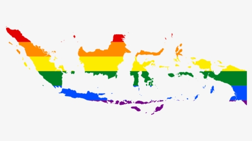 Indonesia Map Rainbow Clipart , Png Download - Indonesia Map Black, Transparent Png, Free Download