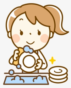 Washing Dishes - Clip Art Washing Dishes, HD Png Download, Free Download