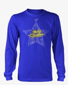 Star Blue Ls - Long-sleeved T-shirt, HD Png Download, Free Download