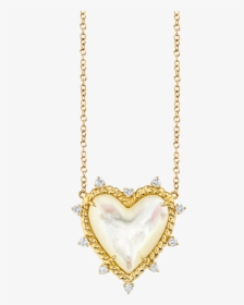 Diamond And Mother Of Pearl Heart Twist Necklace - Necklace, HD Png Download, Free Download