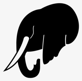 Elephant Club Head - Silhouette, HD Png Download, Free Download