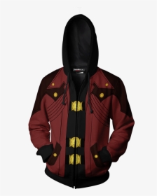 Dante Devil May Cry Cosplay Zip Up Hoodie Jacket - Portgas D Ace Hoodie, HD Png Download, Free Download