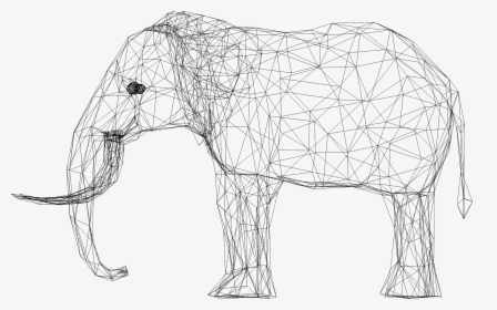Low Poly 3d Elephant Wireframe Clip Arts - 3d Computer Graphics, HD Png Download, Free Download