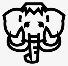 Elephant Head Frontal Outline With Big Horns - Imagenes De Un Elefante Con Contorno, HD Png Download, Free Download