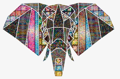 Elephant, Abstract, Geometric, Animal, Head, Pachyderm - รูป ทรง เรขาคณิต สัตว์, HD Png Download, Free Download