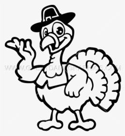 Turkey Line Art - Thanksgiving Turkey Black And White Clipart, HD Png Download, Free Download