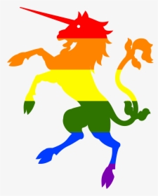 Rainbow Unicorn Clip Arts - Rainbow Flag With Unicorn, HD Png Download, Free Download