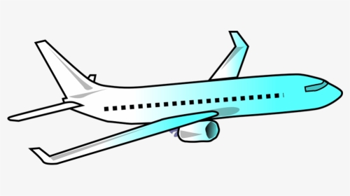 Airplane, Fly, White, Mint, Blue, Tourist, Traffic - Airplane Clipart Transparent Background, HD Png Download, Free Download