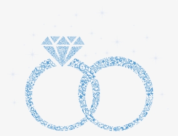 Blue Diamond Engagement Marriage Wedding Ring Clipart - Free Cross Stitch Wedding Ring Pattern, HD Png Download, Free Download