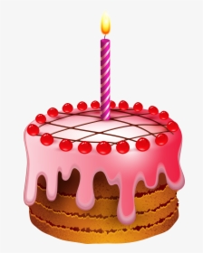 Birthday Cake Cliparts Red - Transparent Birthday Cake Clip Art, HD Png Download, Free Download