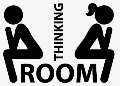 Clipart Bathroom Toile - Thinking Man's Bathroom Sign, HD Png Download, Free Download