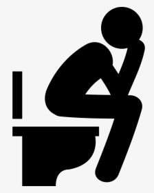 Man Sitting In The Bathroom - Man Sitting On Toilet Sign, HD Png Download, Free Download