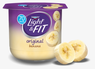Banana Nonfat Yogurt - Lite And Fit Vanilla Yogurt, HD Png Download, Free Download