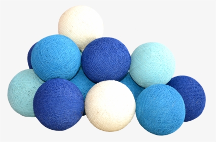 Cotton Ball Light Chain Aqua Decorative Light Chain - Blue Cotton Balls, HD Png Download, Free Download