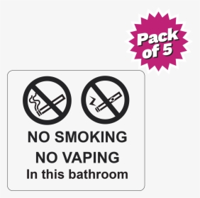 Clear No Smoking Or Vaping Bathroom Sticker Pack"  - Keep Your Valuables Safe, HD Png Download, Free Download
