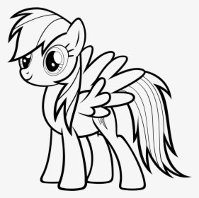 Rainbow Dash Coloring Pages - My Little Pony Clipart Black And White, HD Png Download, Free Download