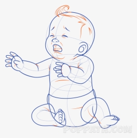 Drawing Of A Baby Crying, HD Png Download, Free Download