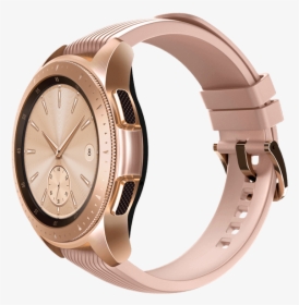 42mm Galaxy Watch In Rose Gold On Left With Pink Beige - Samsung Galaxy Watch Pink, HD Png Download, Free Download