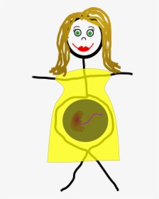 Pregnant Clip Arts - Pregnant Woman Cartoon Drawing, HD Png Download, Free Download