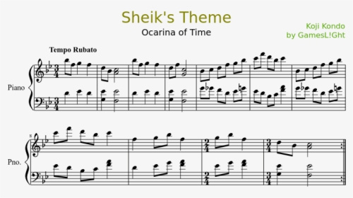 Sheik's Theme Sheet Music, HD Png Download, Free Download
