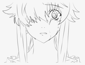 Banner Free Download Yuno Gasai Art Future Sketch Anime - Line Art, HD Png Download, Free Download
