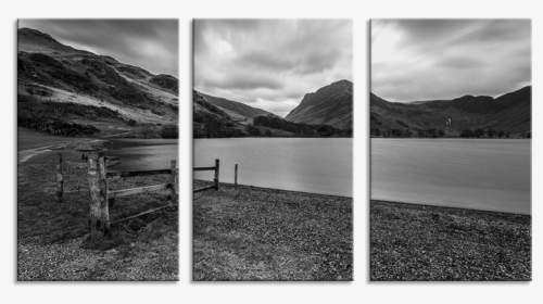 Buttermere 3 Panel Lake District Canvas Print Wall - Monochrome, HD Png Download, Free Download